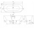 Акриловая ванна  LOOP & FRIENDS UBA180LOF9CS00V-01+U90959001:Чертеж 