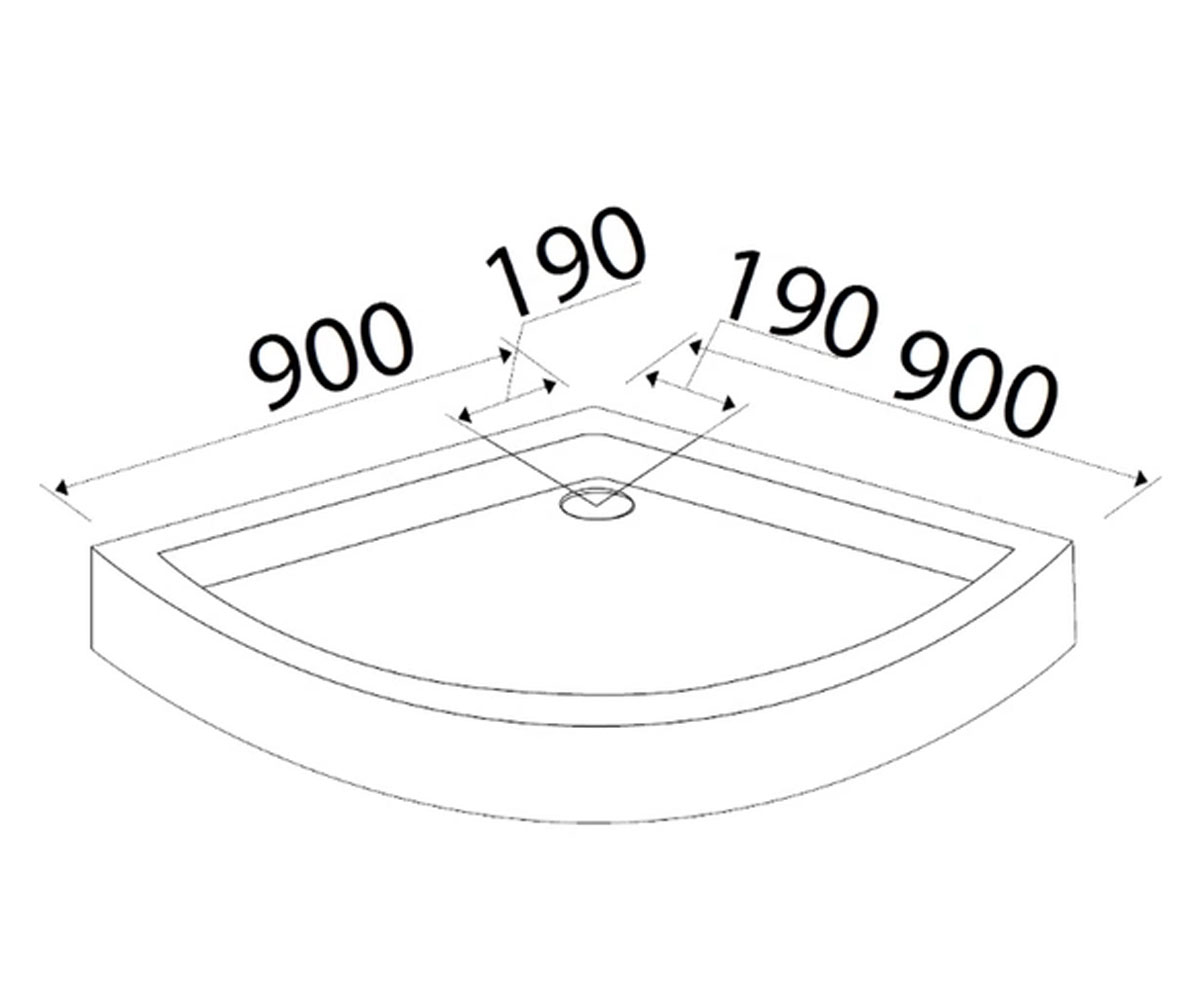 Поддон душевой мелкий  DIOS 10-13-015TRAY:Чертеж 
