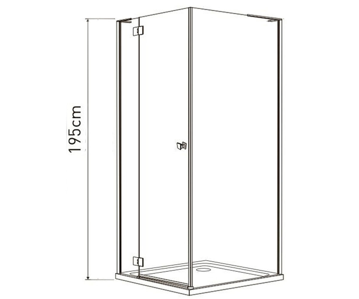 Кабина левосторонняя 90х90 см  BENITA 10-22-905LGLASS:Чертеж 