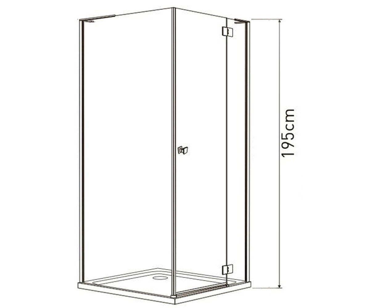 Кабина правосторонняя 90х90 см  BENITA 10-22-905RGLASS:Чертеж 
