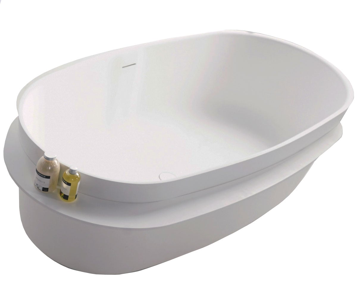 Кам`яна ванна з полицею 163х75 см VOLLE SOLID SURFACE 12-40-054 12-40-054