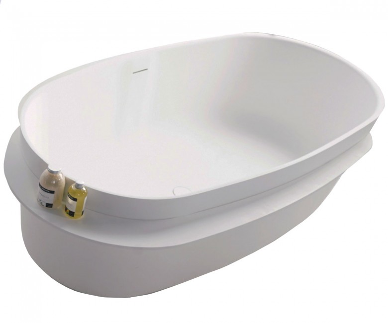 Кам`яна ванна з полицею 163х75 см VOLLE SOLID SURFACE 12-40-054 12-40-054