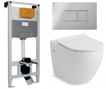 Унітаз з інсталяцією 4 в 1  RECTANGULAR AMADEUS RIMLESS 13-06R-055+201010+221515