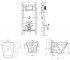 Унитаз с инсталляцией 3 в 1  LEON RIMLESS 13-11-160+212010:Чертеж 