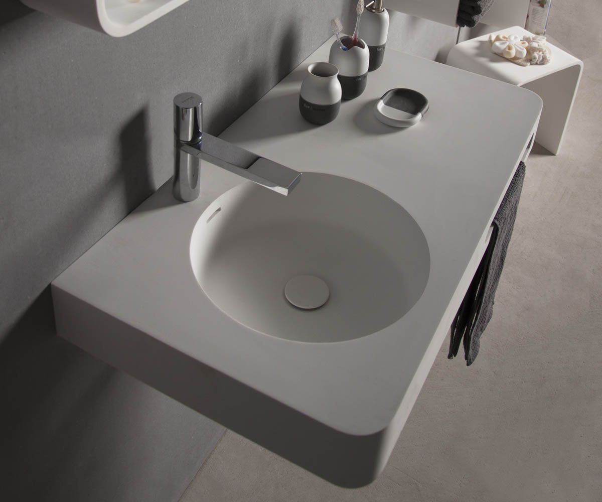 Раковина с полотенцедержателем 75 см  SOLID SURFACE 13-40-742:Фото 2