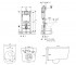 Унитаз с инсталляцией 3 в 1  HIPPO RIMLESS 13-44-202+458.126.00.1:Чертеж 