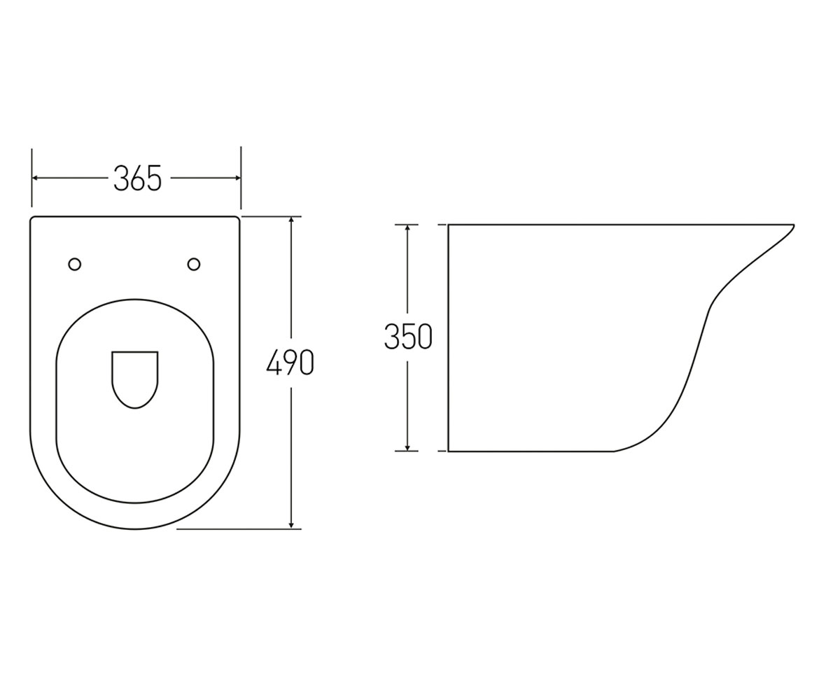 Безободковый унитаз  AVILA RIMLESS 13-66-051:Чертеж 