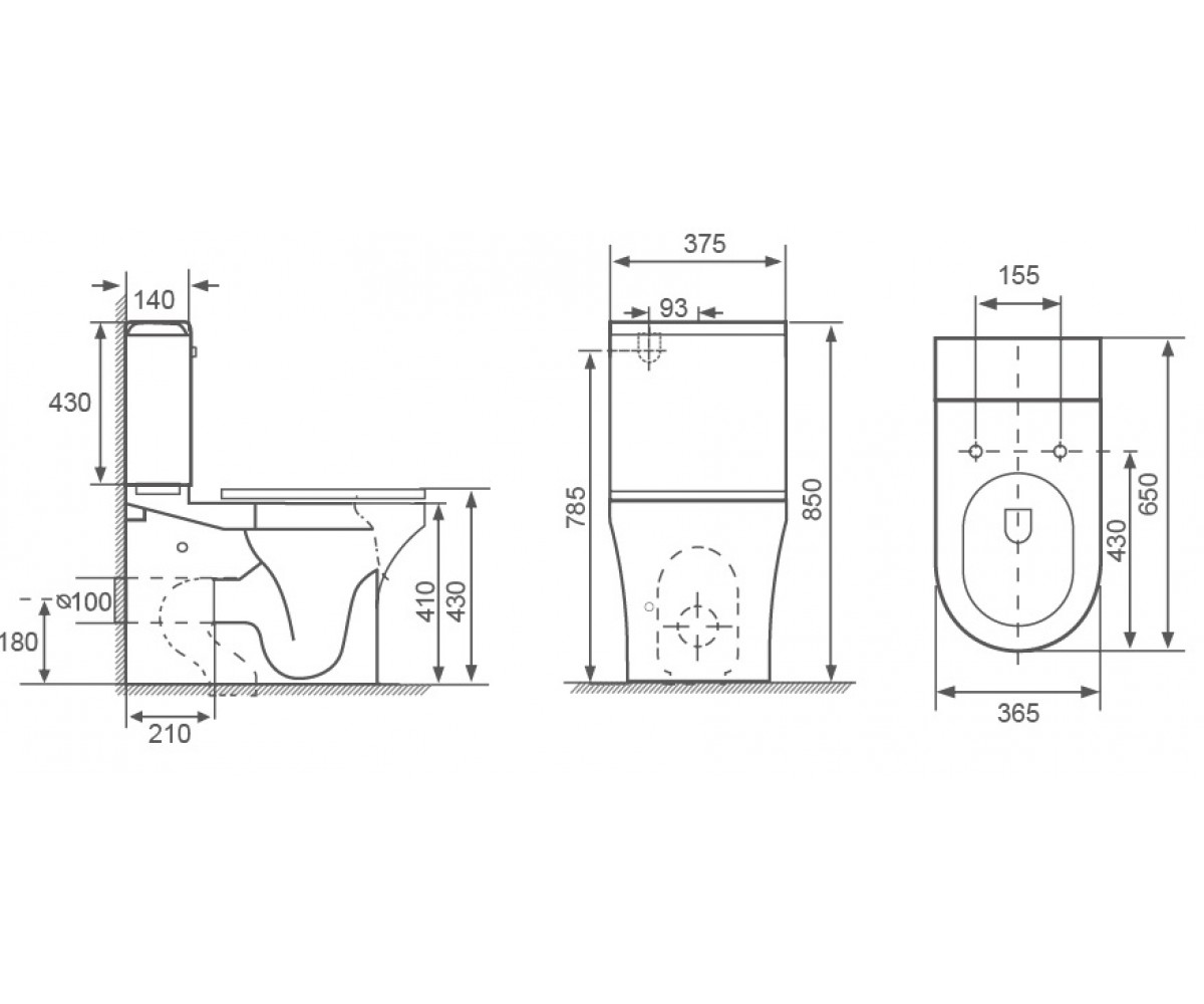 CAROL 2.0 vortice унитаз напольный с бачком, сиденье duroplast  1323.002003:Фото 2