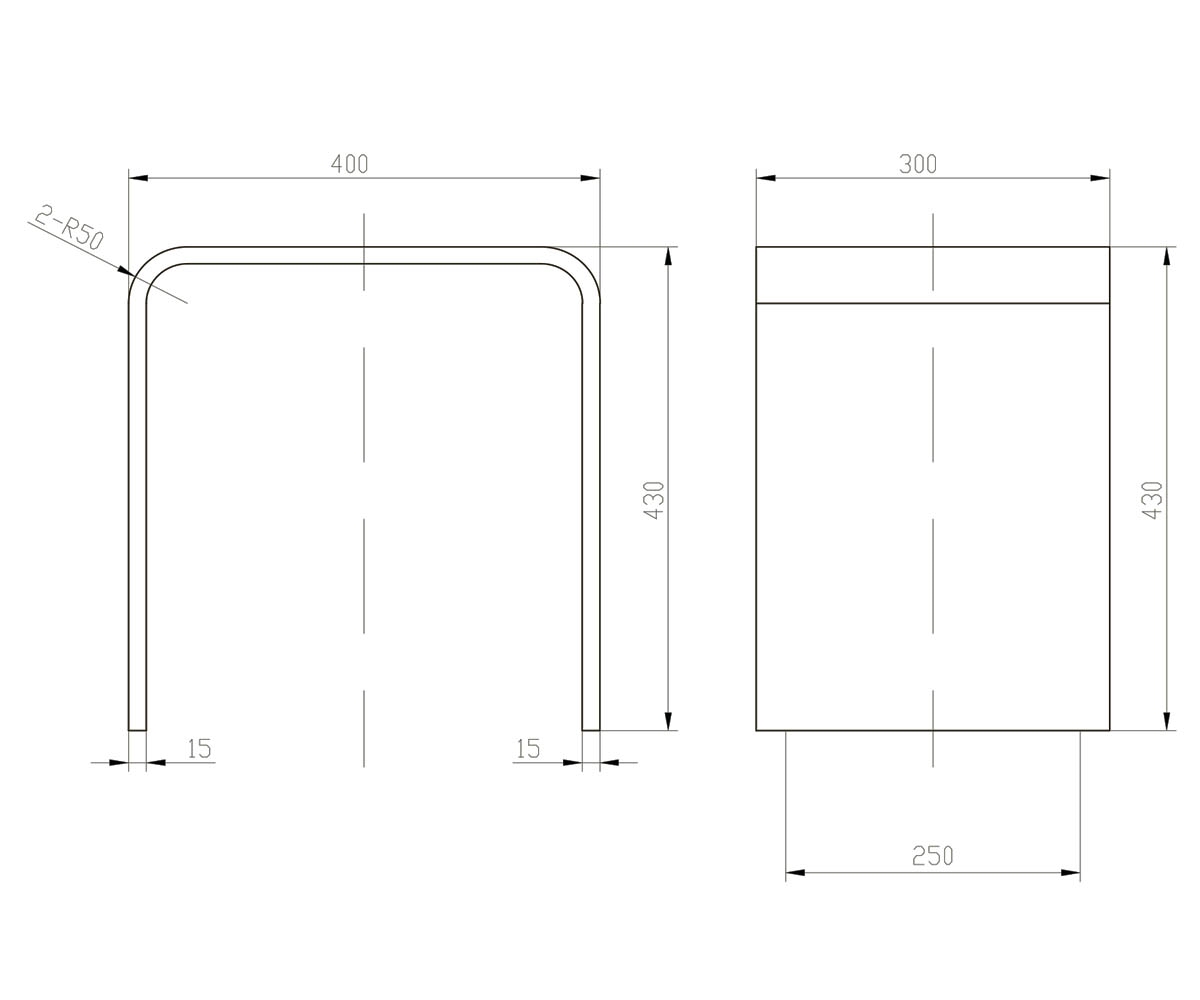 Стул каменный  SOLID SURFACE 18-40-003:Чертеж 