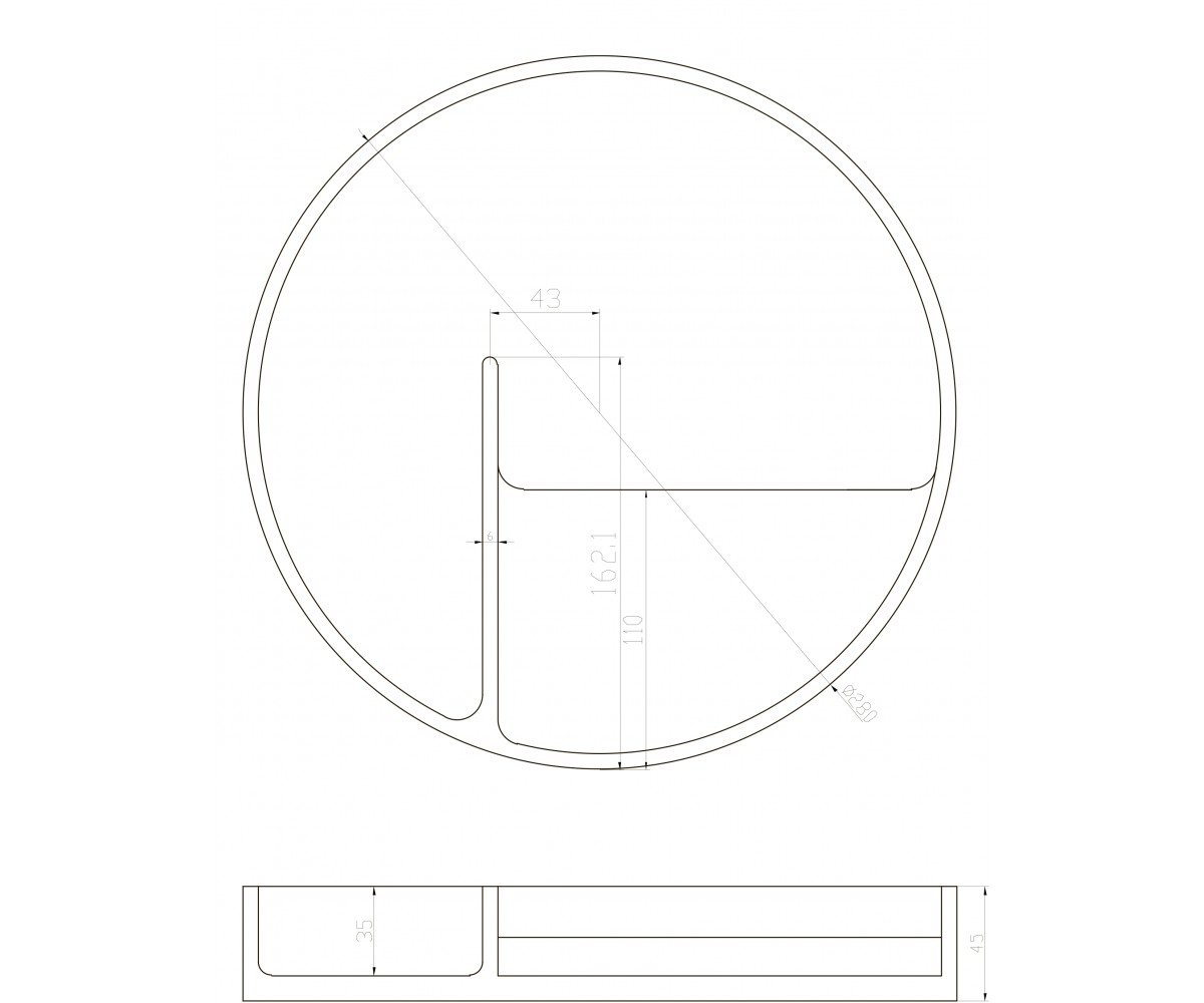 Косметичка каменная  SOLID SURFACE 18-40-137:Чертеж 