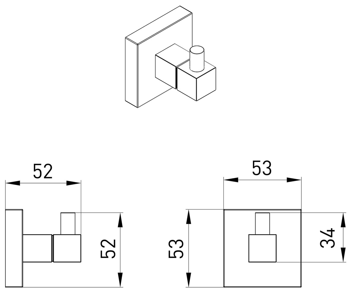 Крючок одинарный  CUADRO 2536.200104:Чертеж 