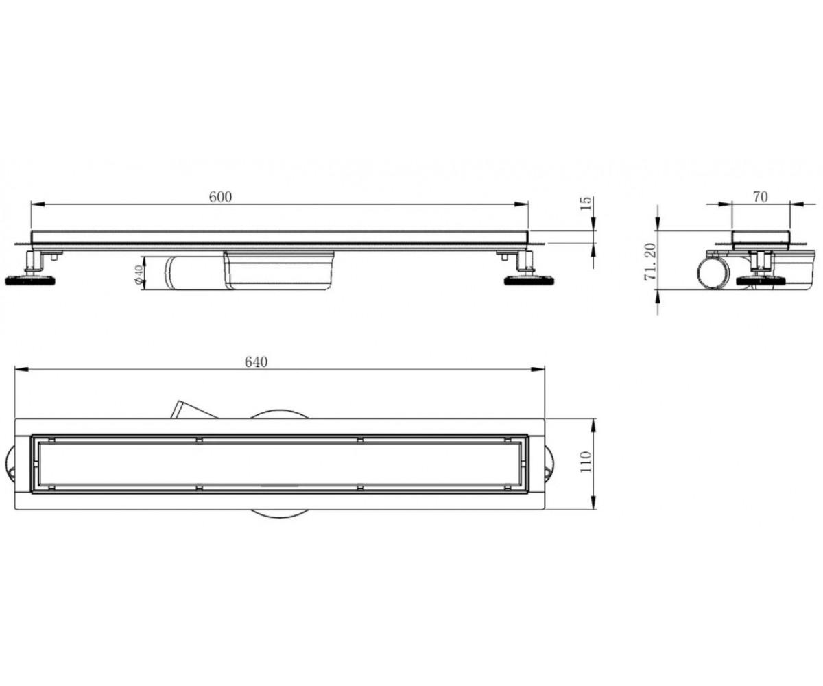 Душевой канал  MASTER LINEA CAPRI 9046.210114:Чертеж 