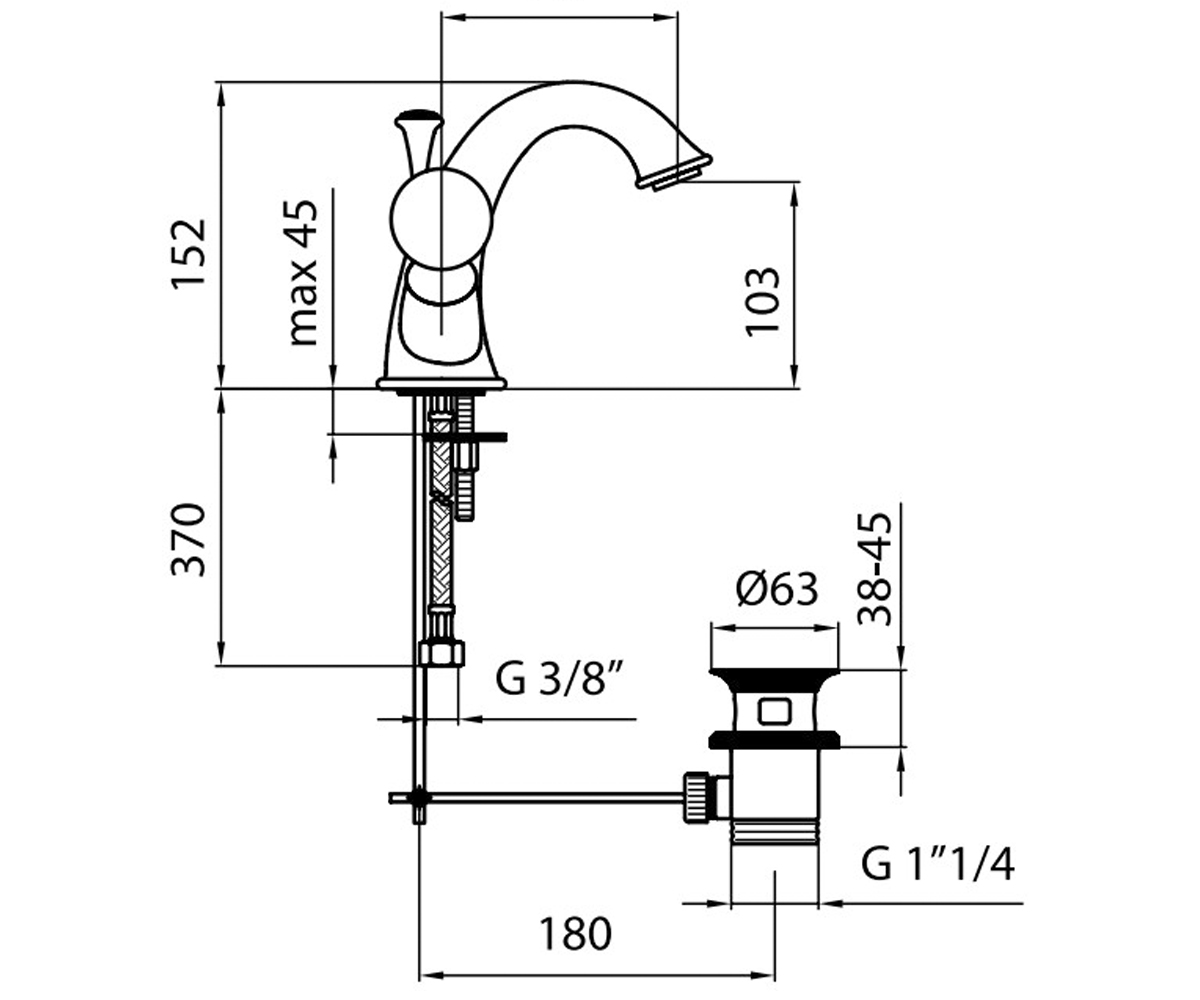Смеситель  KARENINA KA700101.010:Чертеж 