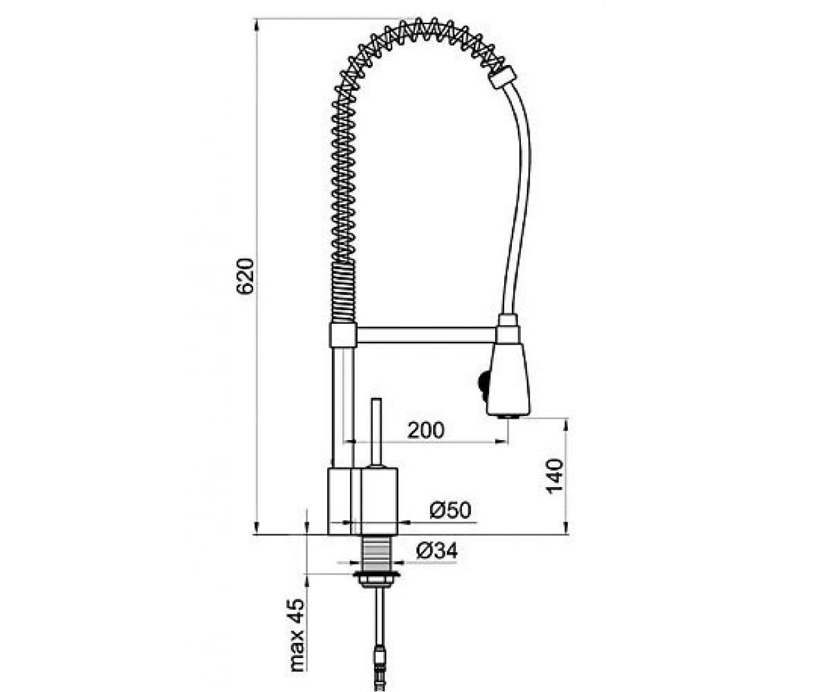 Кухонный смеситель  OMEGA OM920501.015:Чертеж 
