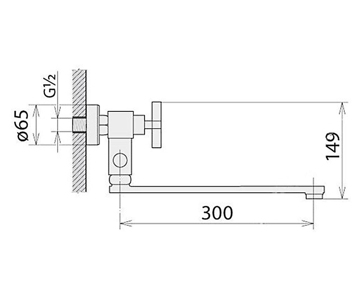 Смеситель для ванны  WERNER 37102X2-T23:Чертеж 