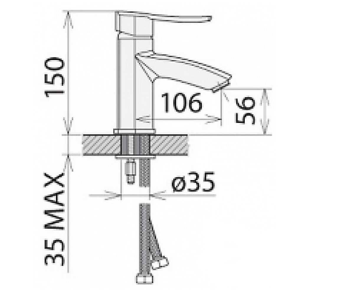 Смеситель для раковины  KATE CB16177D:Чертеж 