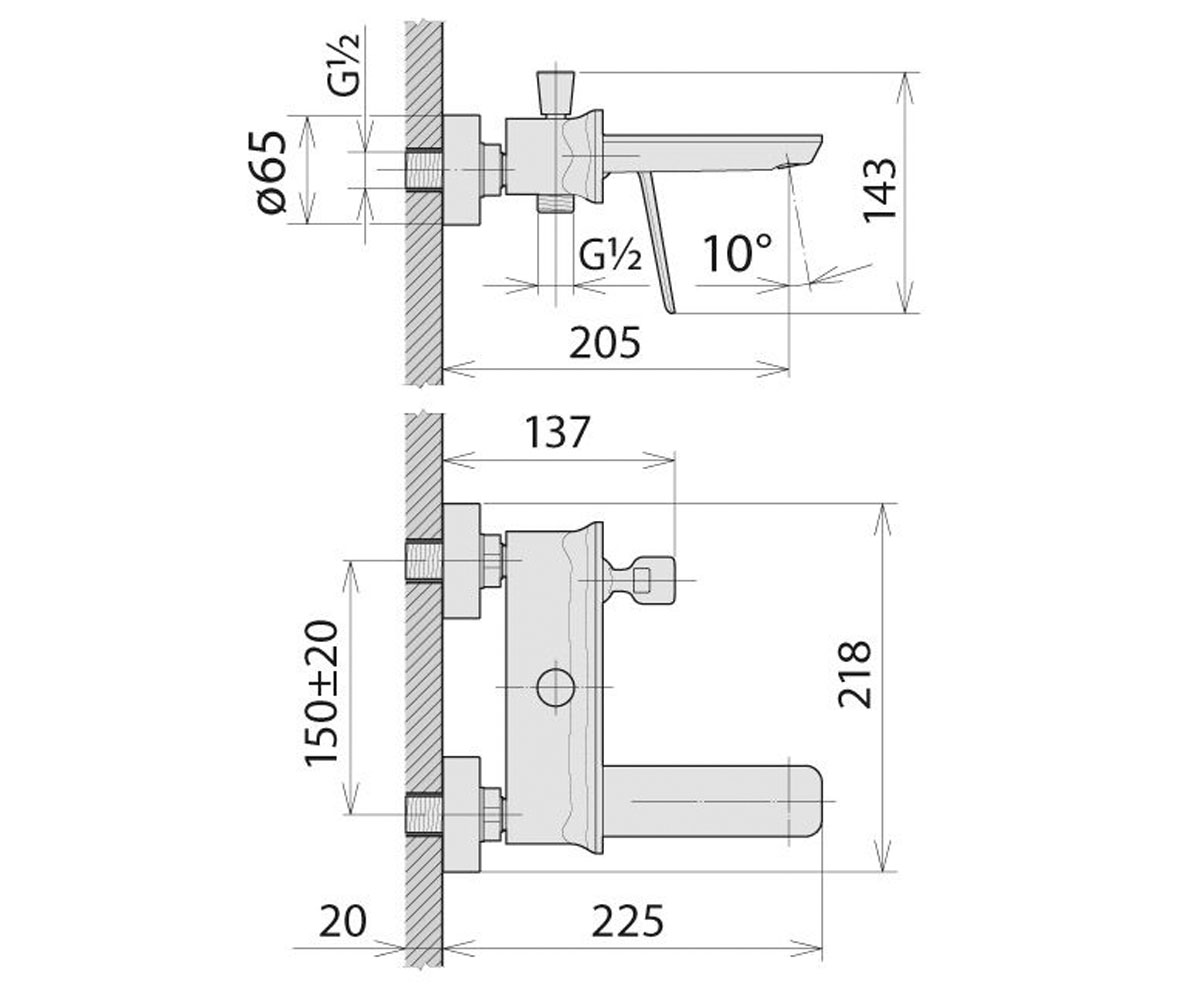 Однорычажный смеситель  WINFRIED PJ23376D:Чертеж 