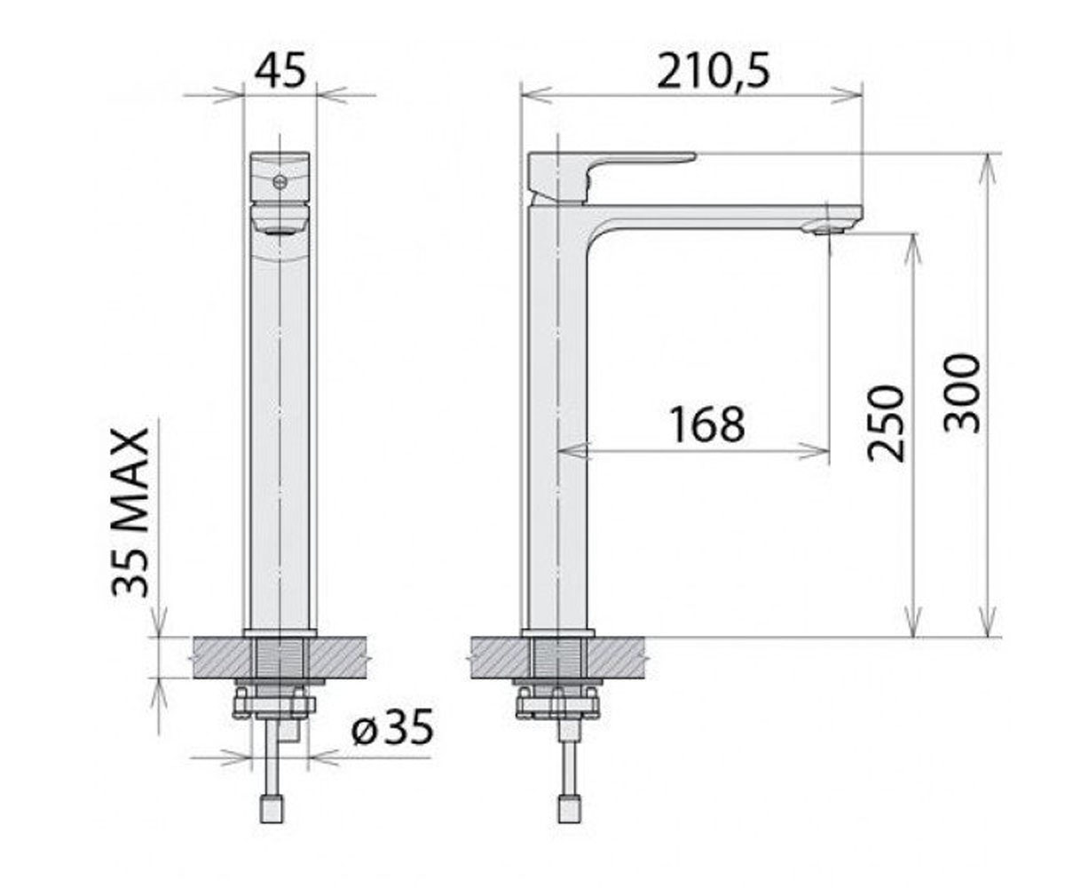 Высокий смеситель  BRUNO WPS168C81D:Чертеж 