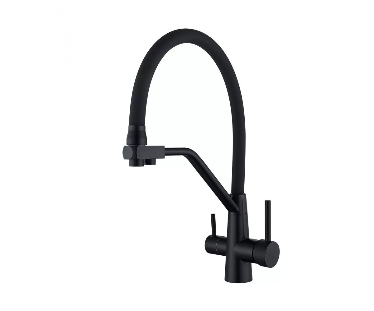 Кухонный смеситель на две воды WEZER  INX4A-08-BLACK INX4A-08-BLACK