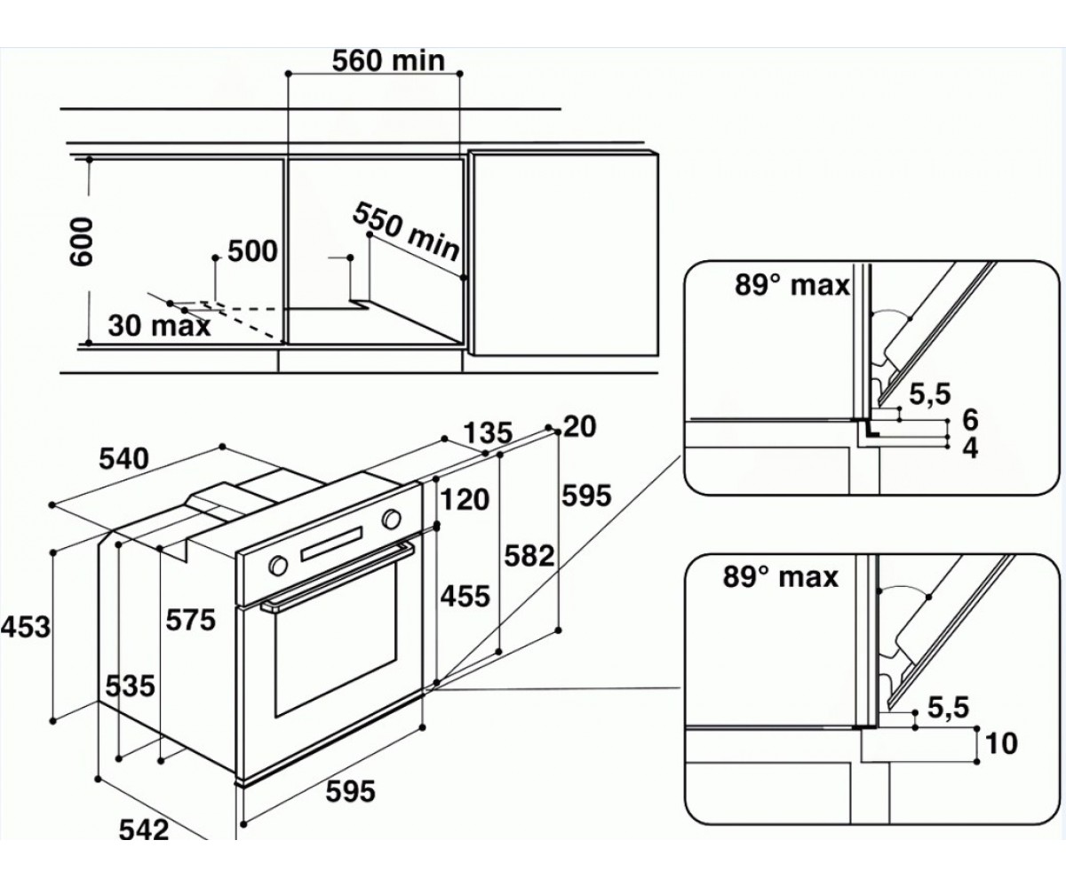 Духовой шкаф  AKP458WH:Чертеж 