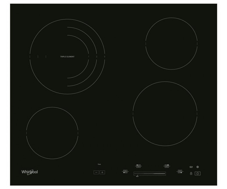Варильна поверхня Whirlpool електрична склокерамічна, 60см, чорний WHIRLPOOL  AKT8900BA AKT8900BA