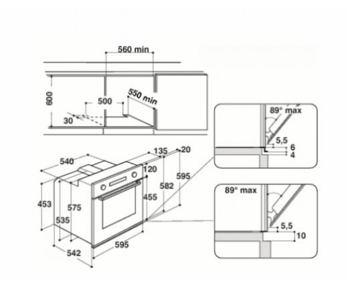 Духовой шкаф  AKZ6230IXEU:Чертеж 