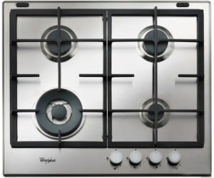 Варильна поверхня Whirlpool газова, 60см, чавун, конфорка з подвійним рядом полум`я, нерж  WHIRLPOOL GMA6422IX