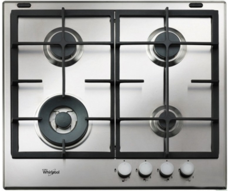 Варильна поверхня Whirlpool газова, 60см, чавун, конфорка з подвійним рядом полум`я, нерж WHIRLPOOL  GMA6422IX GMA6422IX