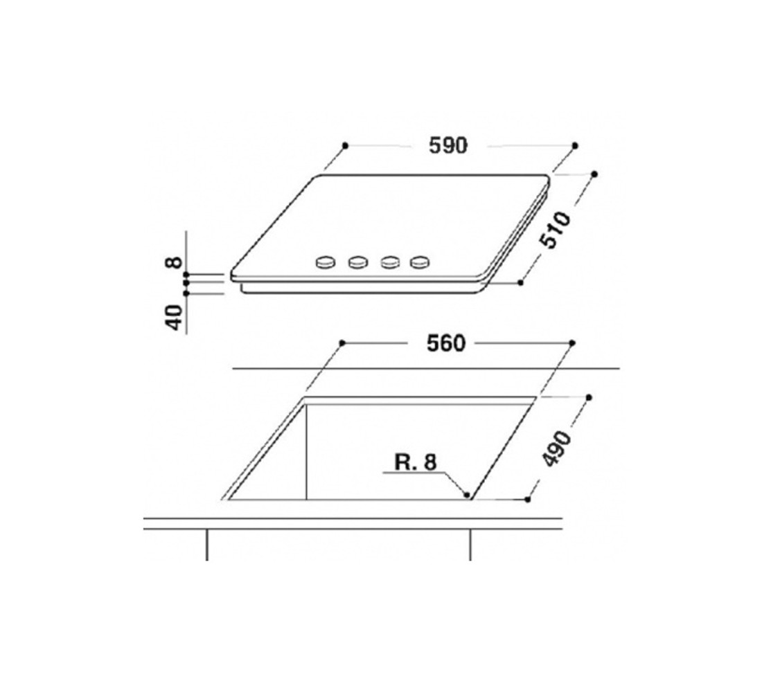 Варочная поверхность  GOA6425WH:Чертеж 