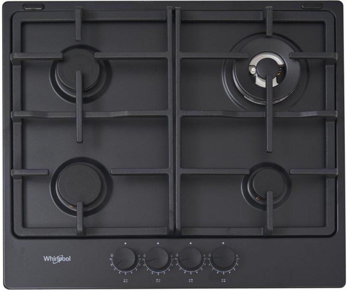 Варильна поверхня Whirlpool газова, 60см, чавун, конфорка з подвійним рядом полум`я, чорний WHIRLPOOL  TGML661NB TGML661NB