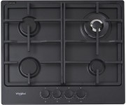 Варильна поверхня Whirlpool газова, 60см, чавун, конфорка з подвійним рядом полум`я, чорний WHIRLPOOL  TGML661NB