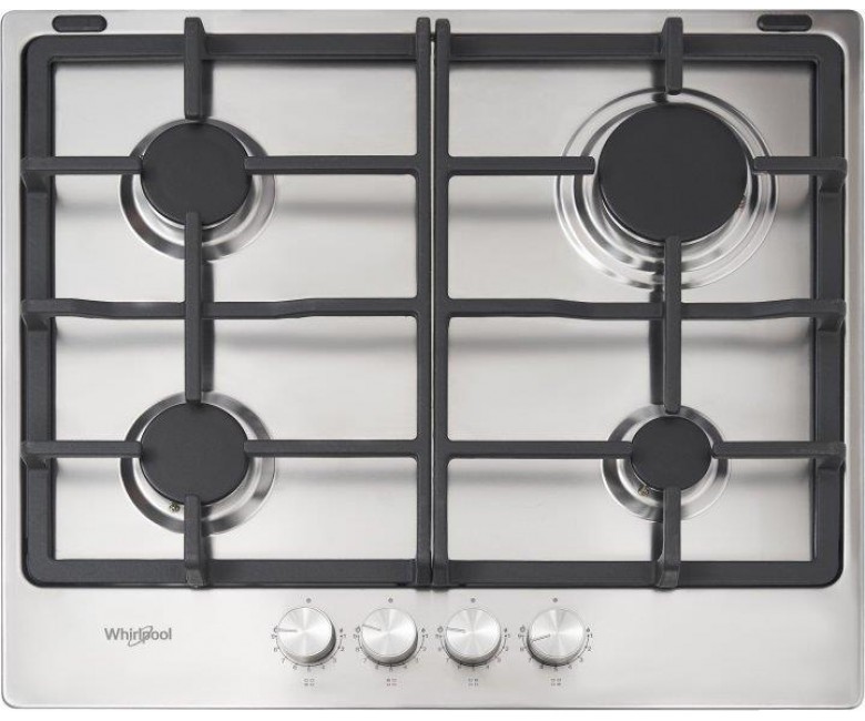 Варильна поверхня Whirlpool газова, 60см, чавун, турбо-конфорка, нерж WHIRLPOOL  TKRL660IX TKRL660IX