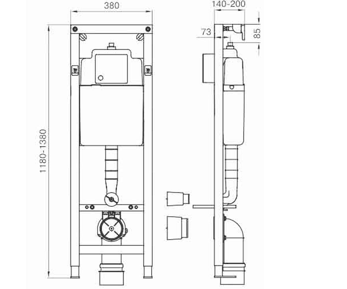 Инсталляция для унитаза  8050.452701:Чертеж 