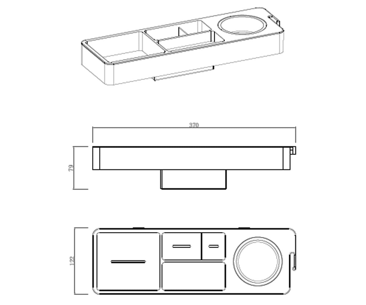 Полочка в ванную  FAB BS0019MP:Чертеж 