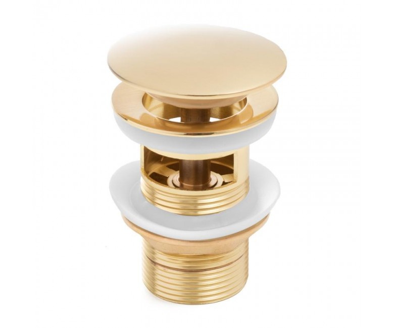 Донный клапан для раковины YOKA CLICK-CLACK GOLD с переливом YOKA  BK.POP-14-ZP-GLD BK.POP-14-ZP-GLD
