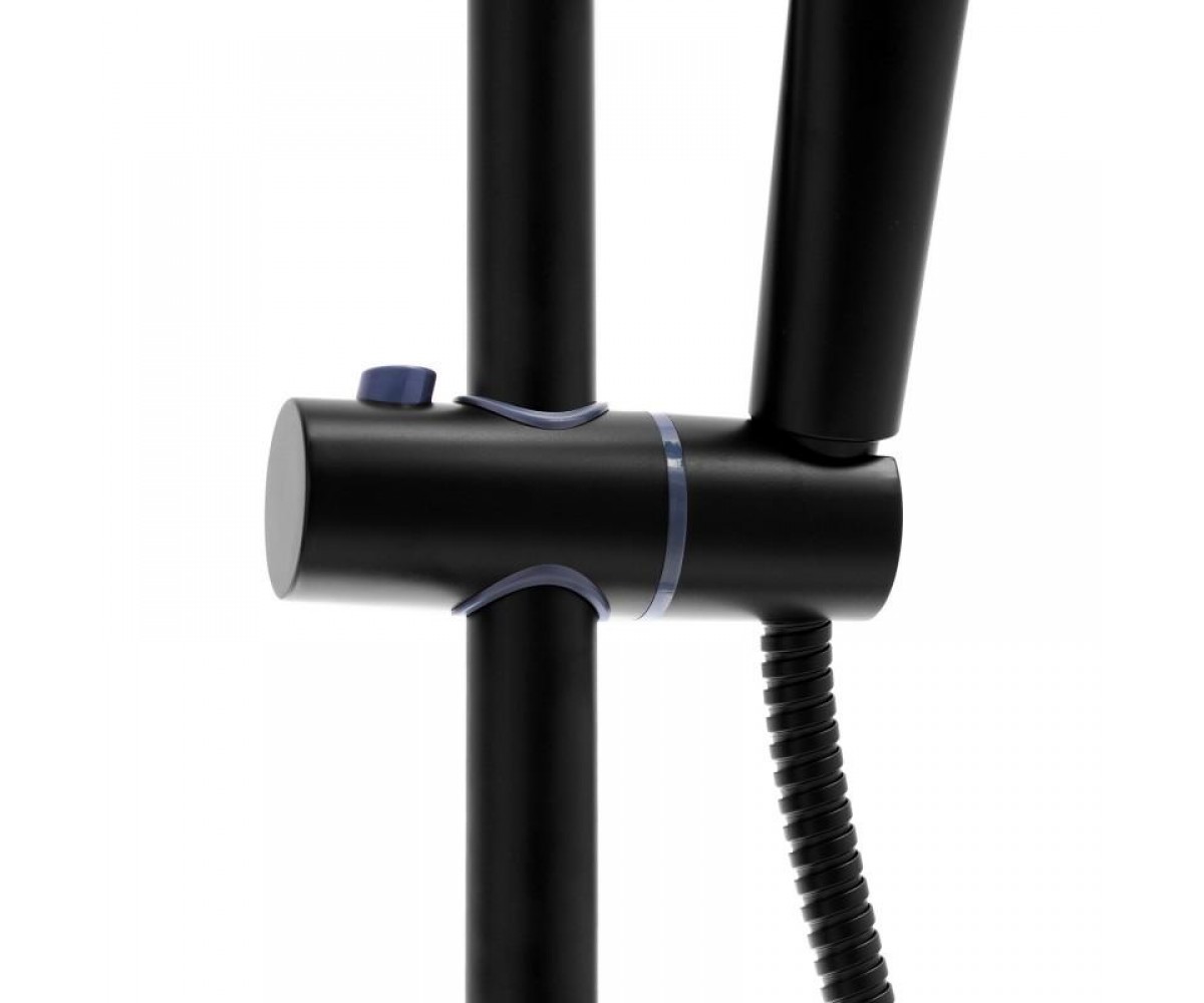 Душевой гарнитур Yoka BERGEN 25 BLACK черный с термостатом  BP.BERGEN-THERM-25-BLK:Фото 2