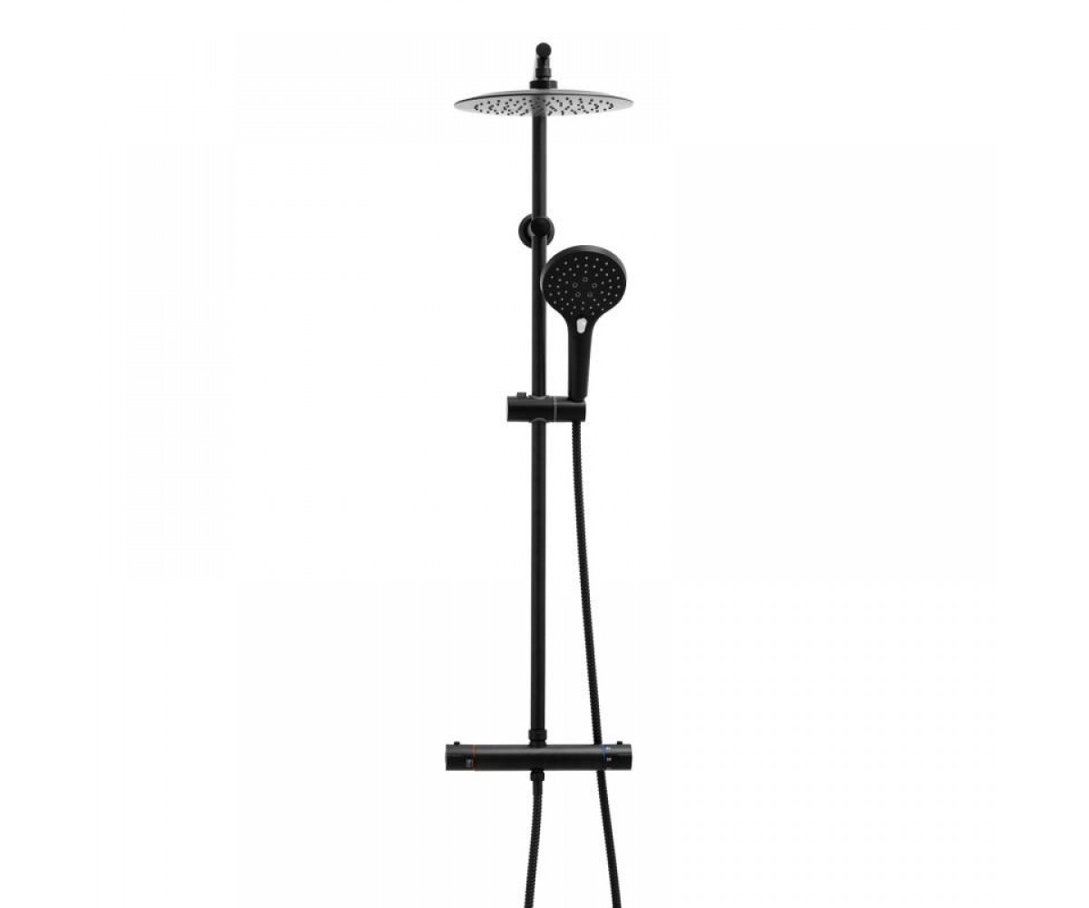 Душевой гарнитур Yoka BERGEN 25 BLACK черный с термостатом  BP.BERGEN-THERM-25-BLK:Фото 9
