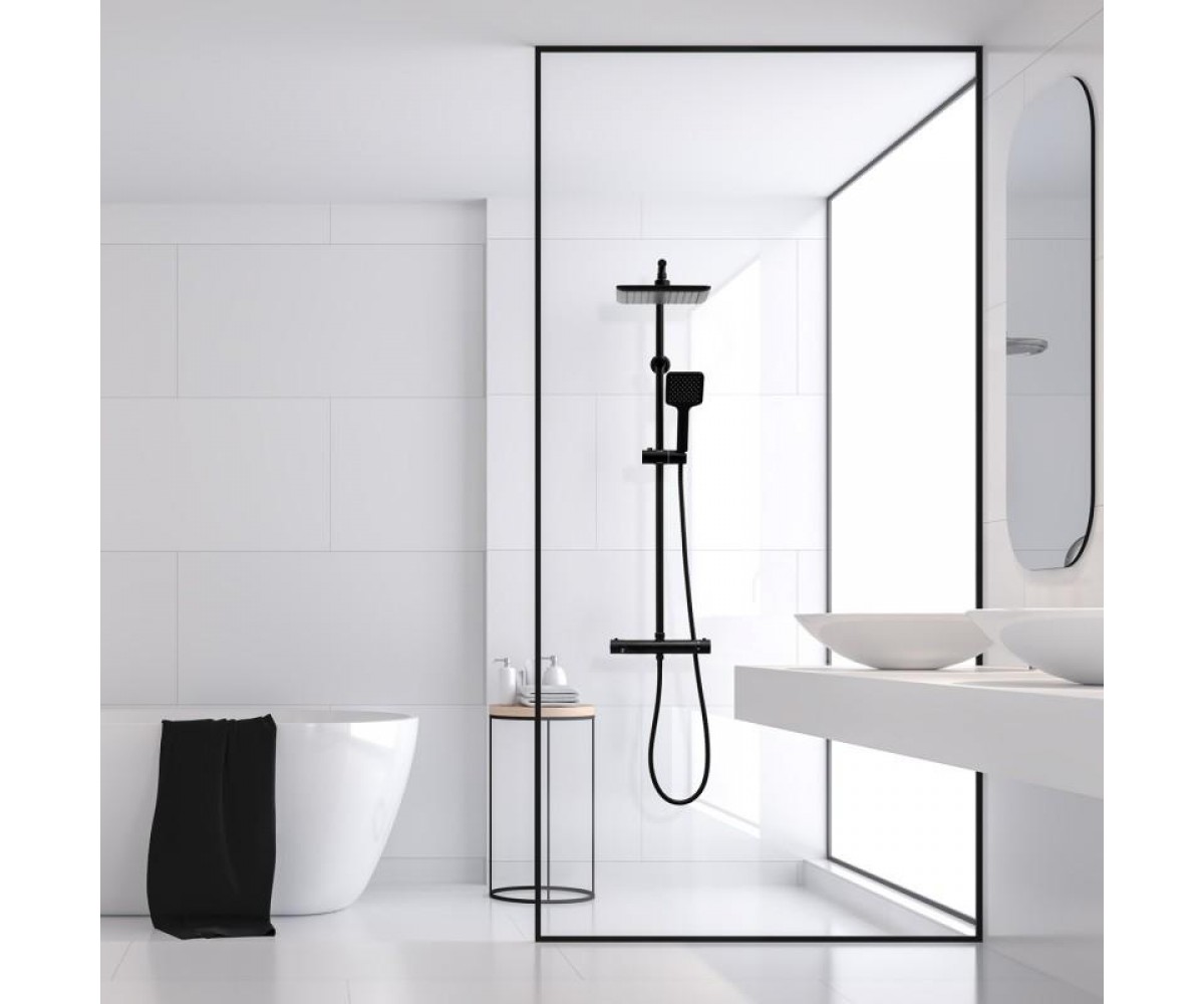 Душевой гарнитур Yoka BODO 23 BLACK черный с термостатом  BP.BODO-THERM-23-BLK:Фото 8