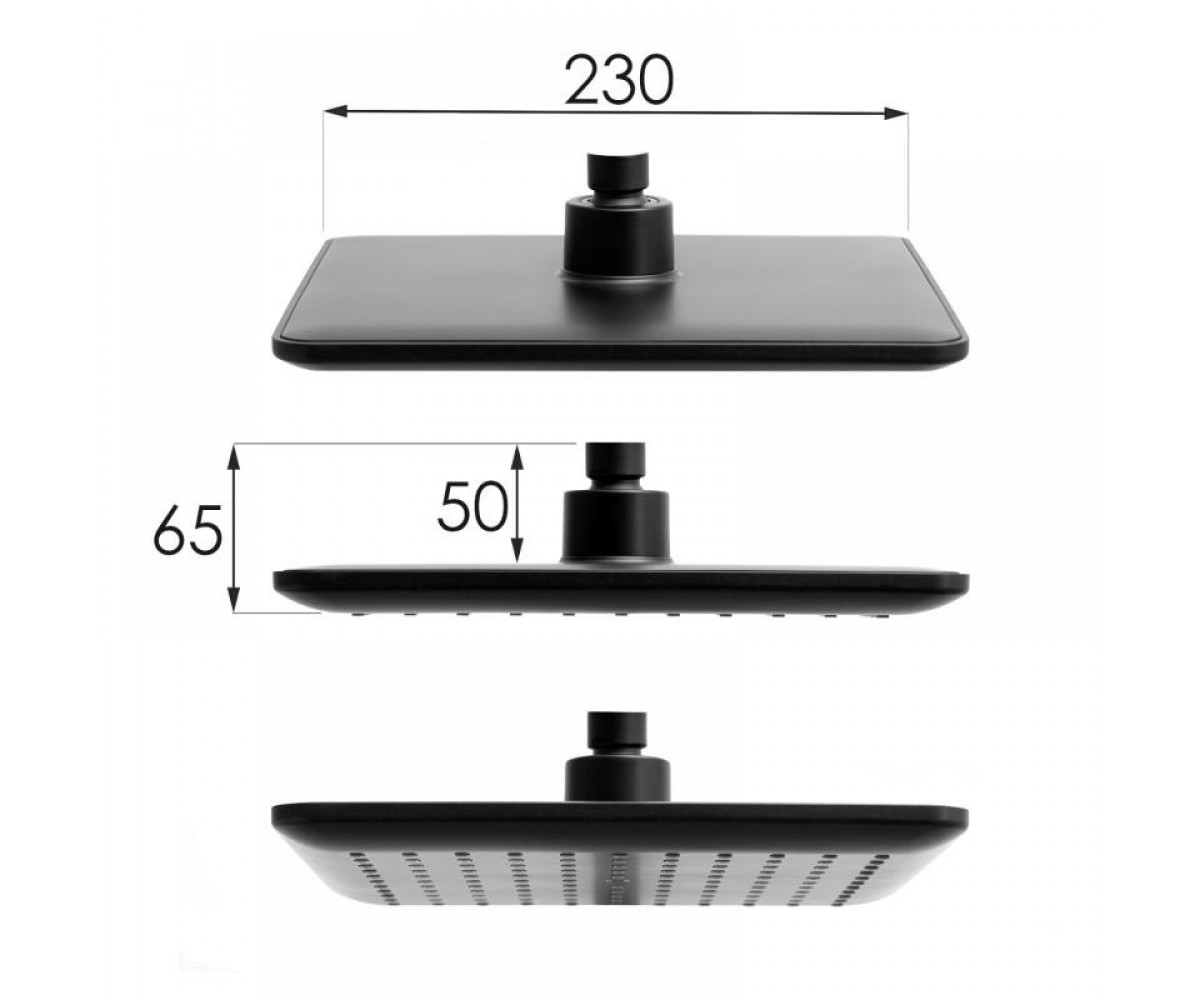 Душевой гарнитур Yoka BODO 23 BLACK черный с термостатом  BP.BODO-THERM-23-BLK:Фото 10