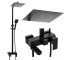 Душевой гарнитур Yoka CUBE 25 BLACK черный с изливом YOKA  BP.CUBE-25-BLK BP.CUBE-25-BLK