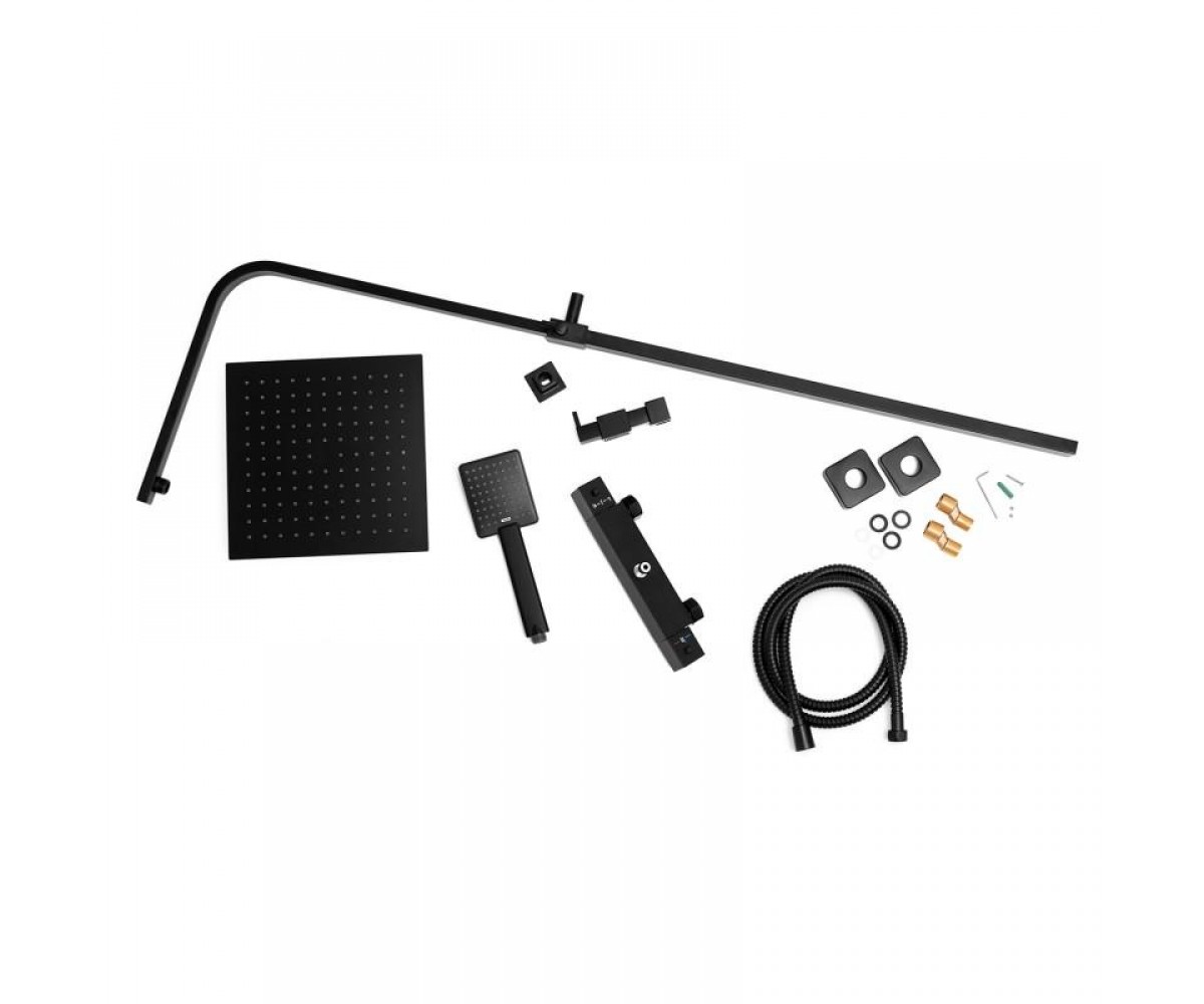 Душевой гарнитур Yoka CUBE 25 BLACK черный с термостатом  BP.CUBE-THERM-25-BLK:Фото 5