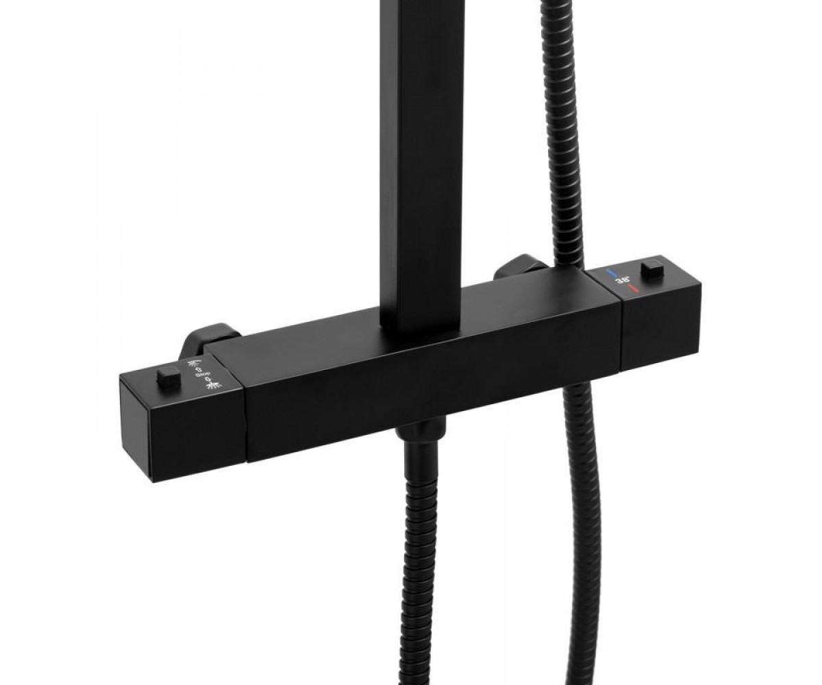 Душевой гарнитур Yoka CUBE 25 BLACK черный с термостатом  BP.CUBE-THERM-25-BLK:Фото 9