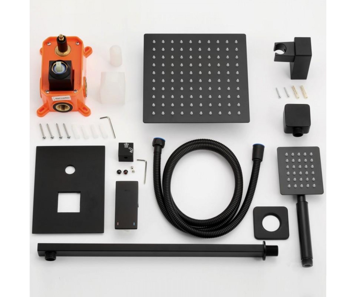 Душевой гарнитур скрытого монтажа Yoka DUAL BLACK + BOX черный  BP.DUAL-BLK:Фото 6