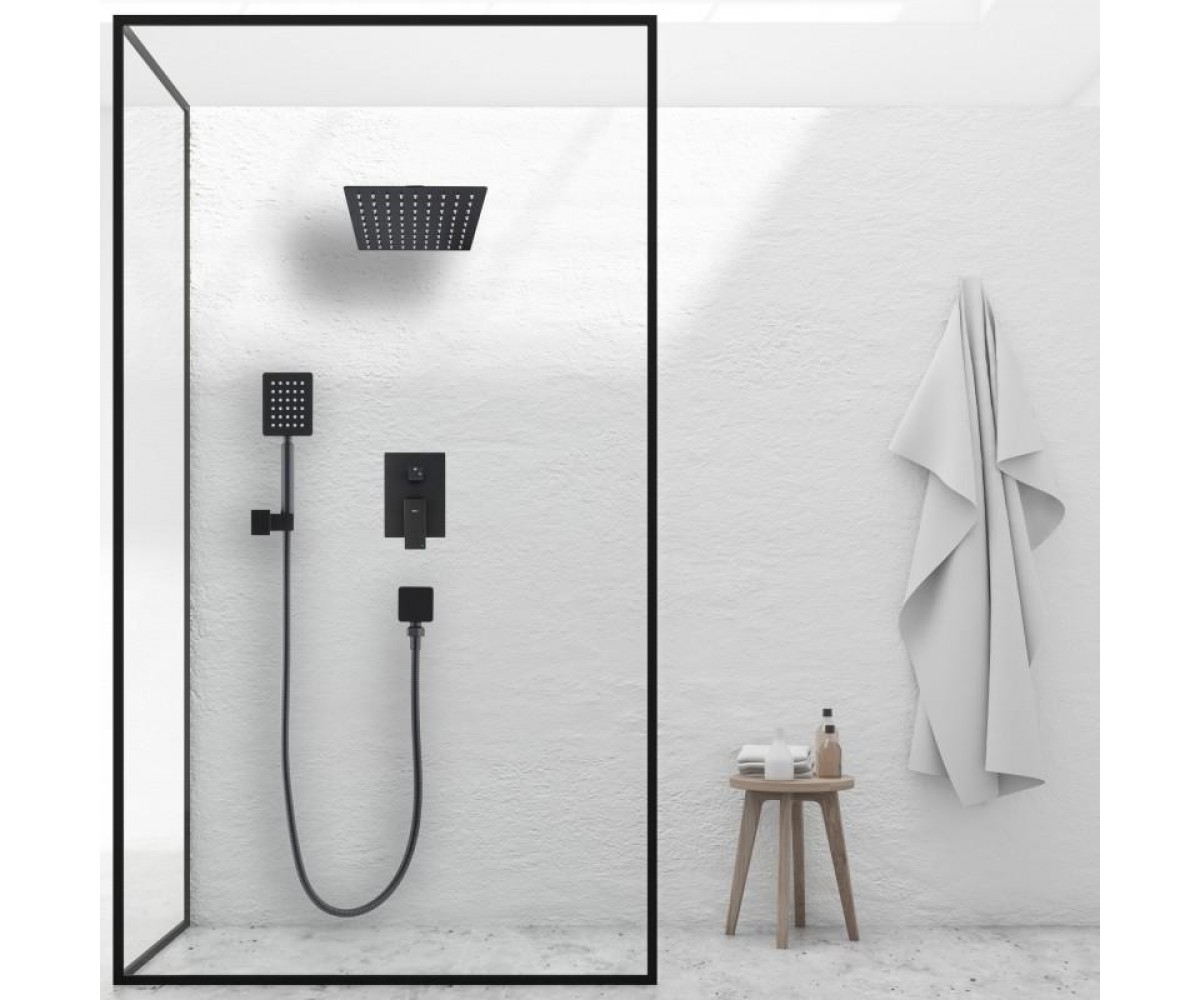 Душевой гарнитур скрытого монтажа Yoka DUAL BLACK + BOX черный  BP.DUAL-BLK:Фото 7