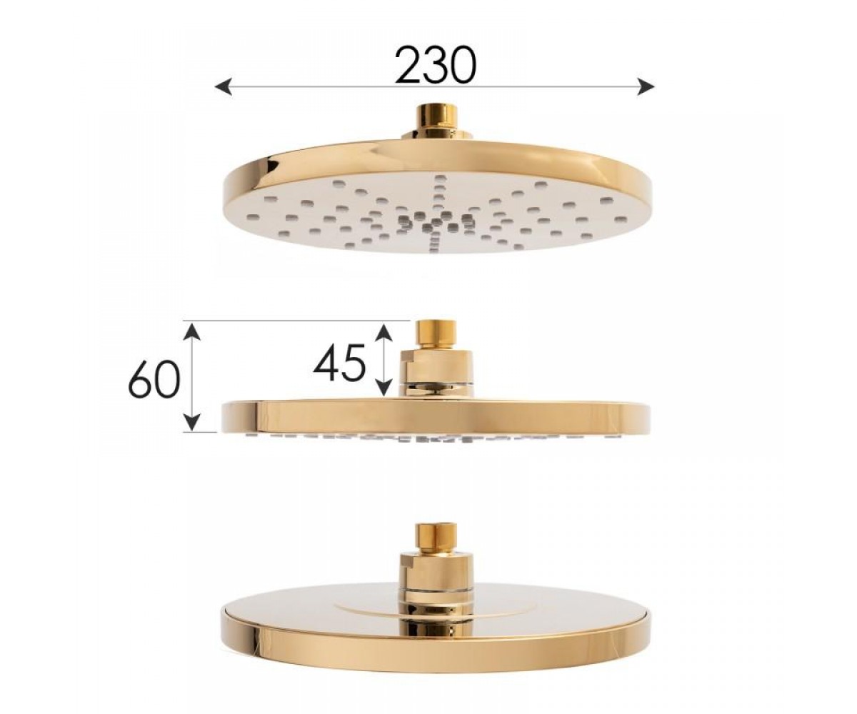 Душевой гарнитур Yoka DUBAJ 23 GOLD золотой  BP.DUBAJ23-GLD:Фото 8