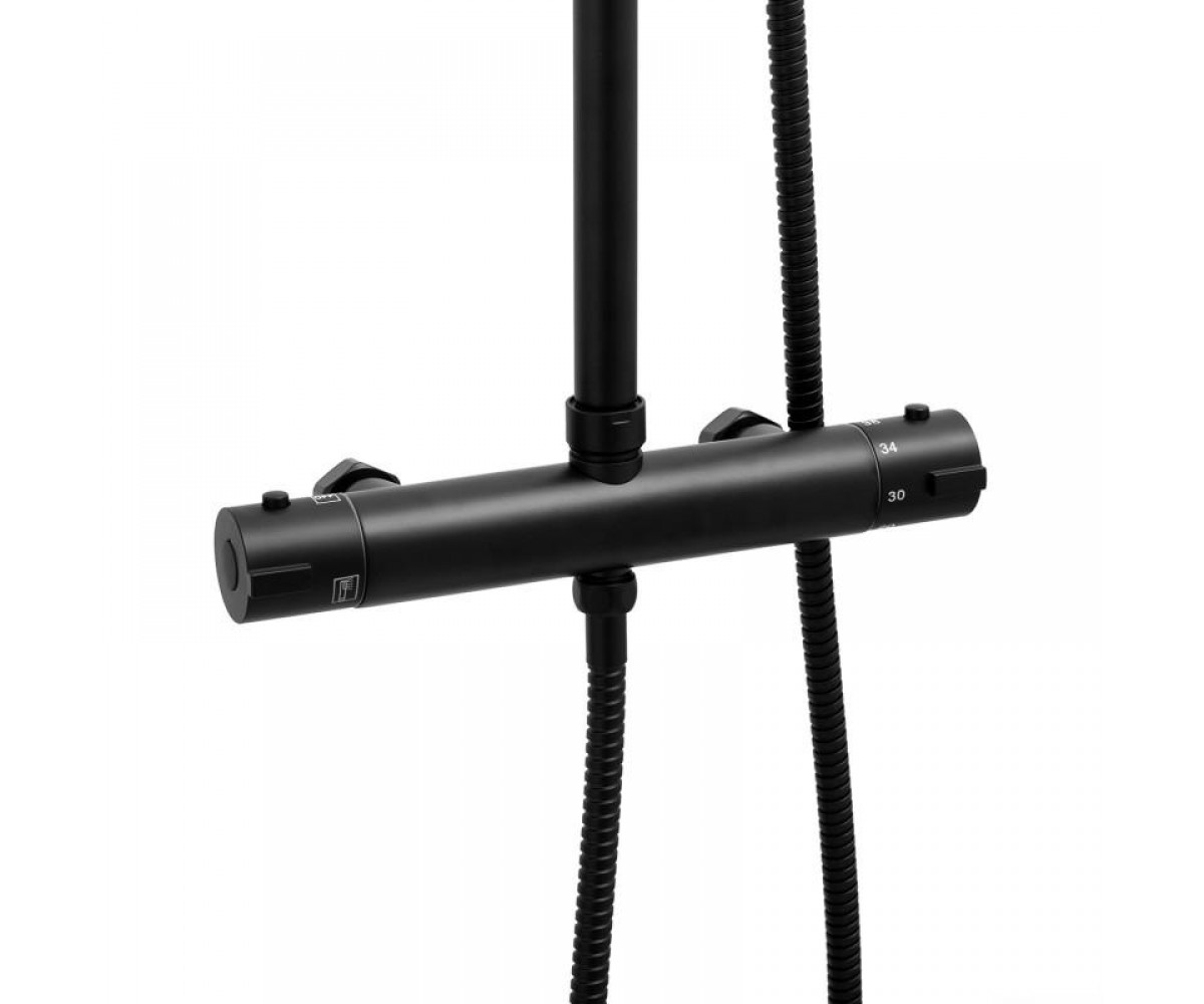Душевой гарнитур Yoka FLOVA 25 BLACK черный с термостатом  BP.FLOVA THERM 25 BLK:Фото 3