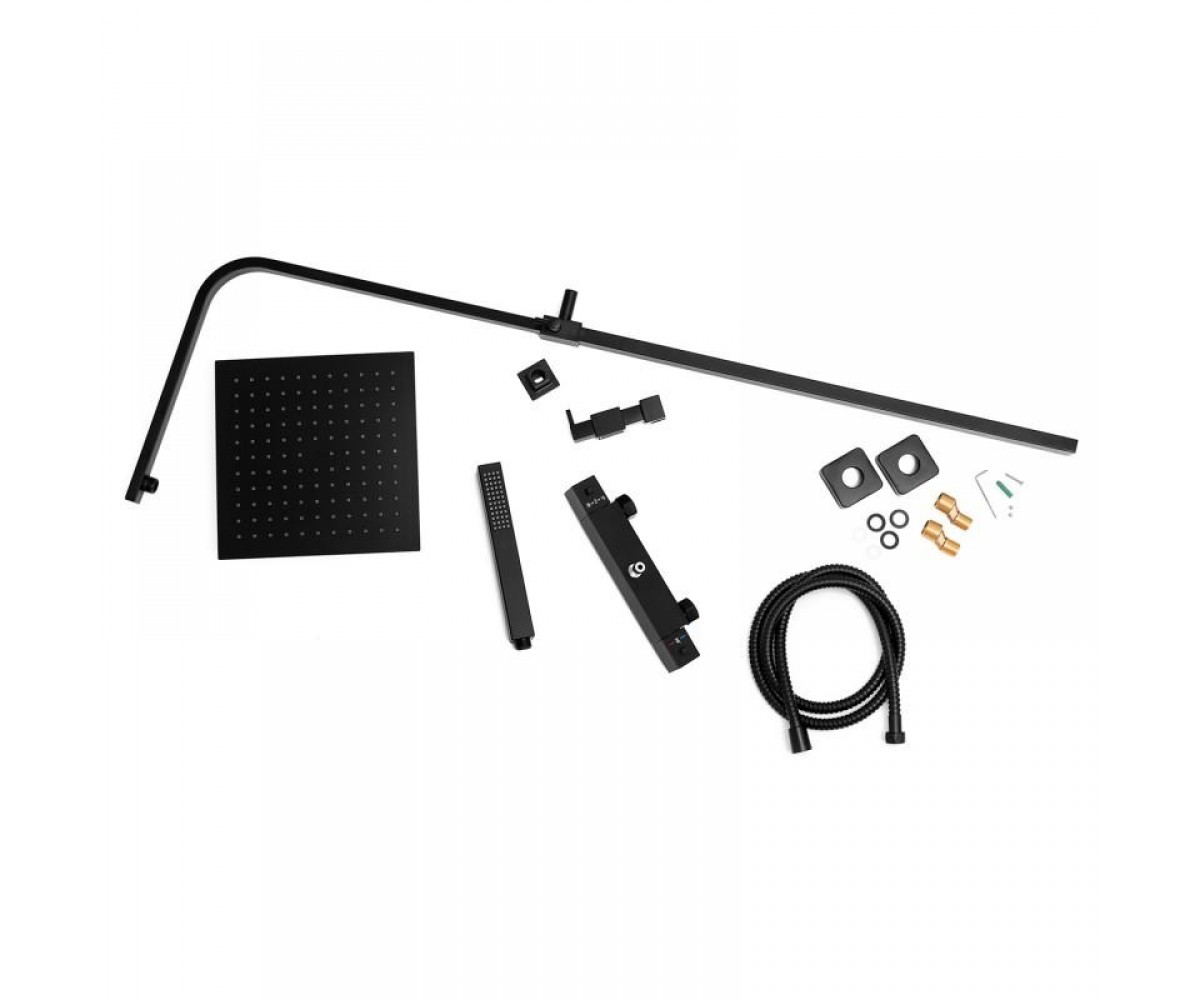Душевой гарнитур Yoka GIRA 25 BLACK черный с термостатом  BP.GIRA-THERM-25-BLK:Фото 5