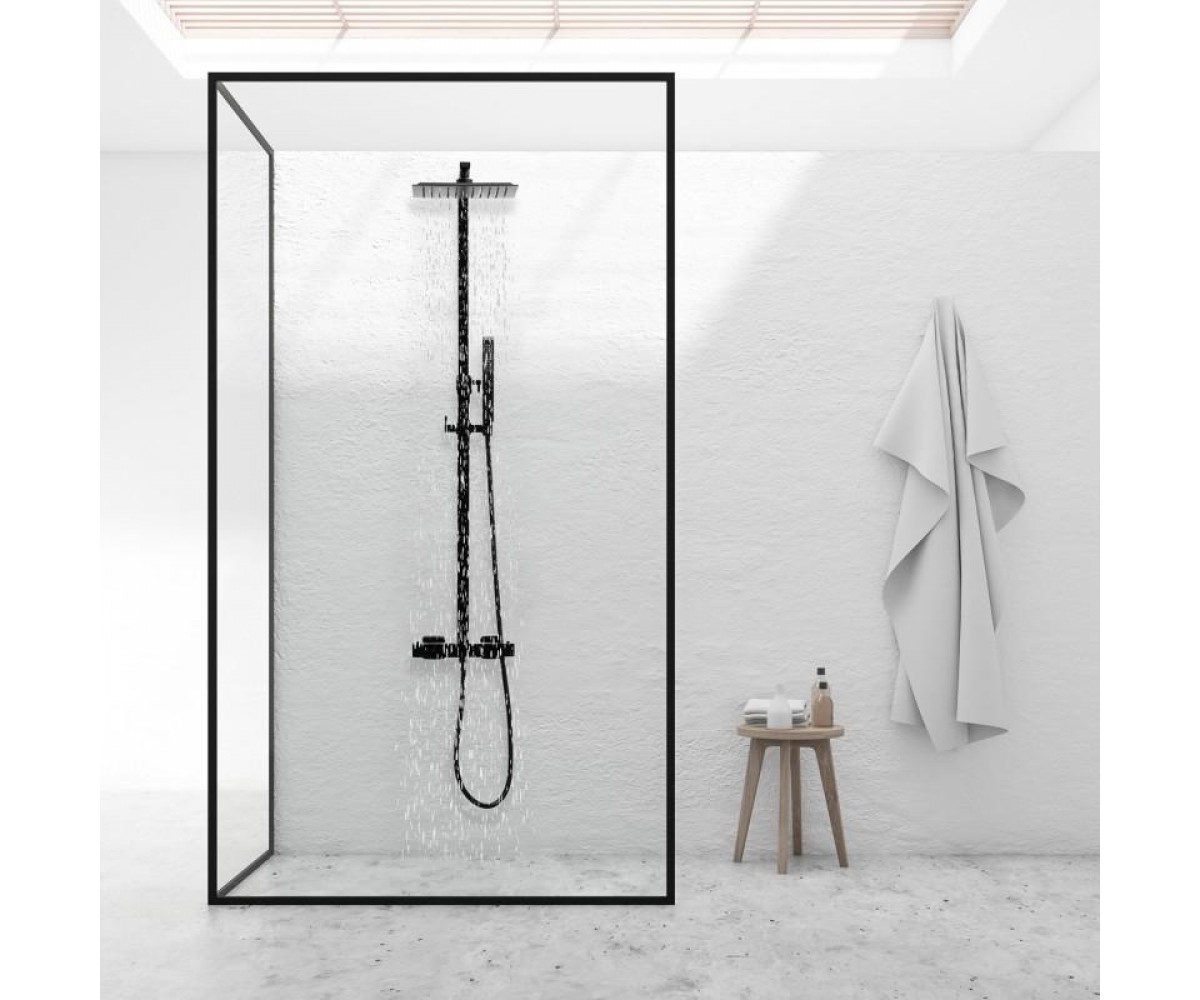 Душевой гарнитур Yoka GIRA 25 BLACK черный с термостатом  BP.GIRA-THERM-25-BLK:Фото 6