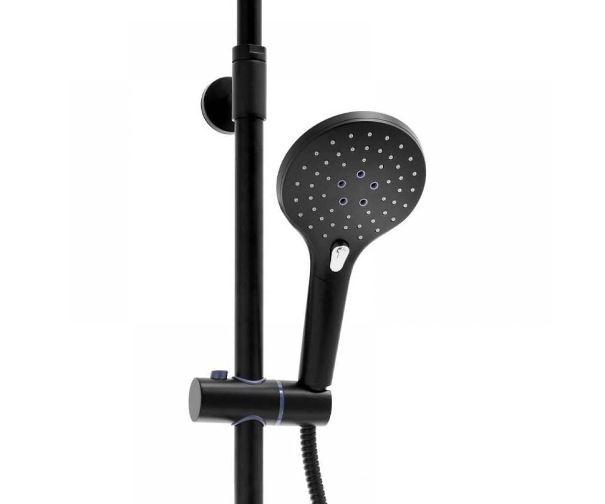 Душевой гарнитур Yoka SABA 25 BLACK черный с полкой и краном  BP.SABA25-BLK:Фото 3
