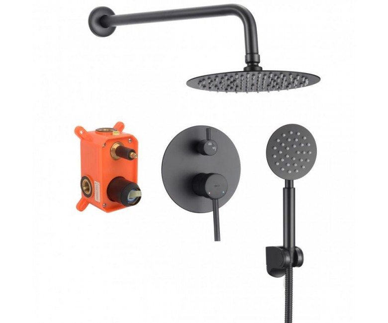 Душевой гарнитур скрытого монтажа Yoka STUDIO 30 BLACK + BOX черный YOKA  BP.STUDIO 30 BLK BP.STUDIO 30 BLK